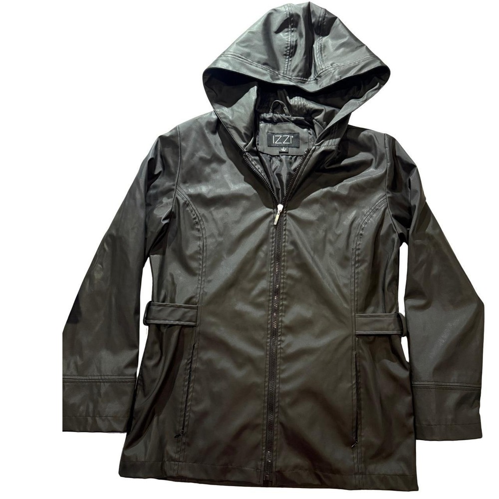 IZZI Black Hooded Zip-Up Jacket – Size M
